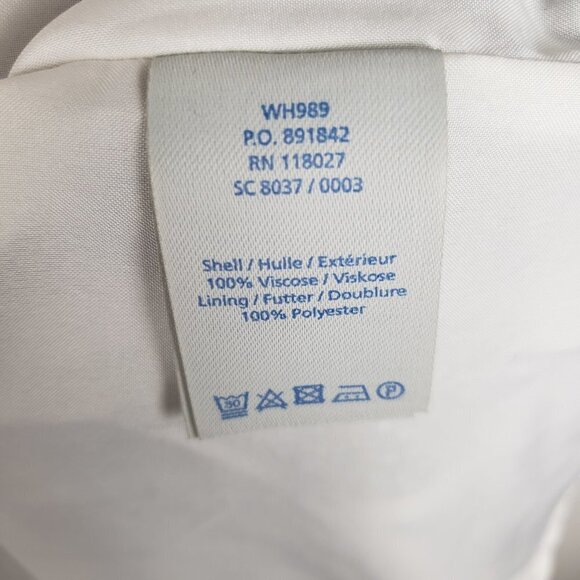 Boden Knee Length Blouson Dress Blue White Spade 3/4 Sleeve Petite Size 4P - Picture 7 of 9